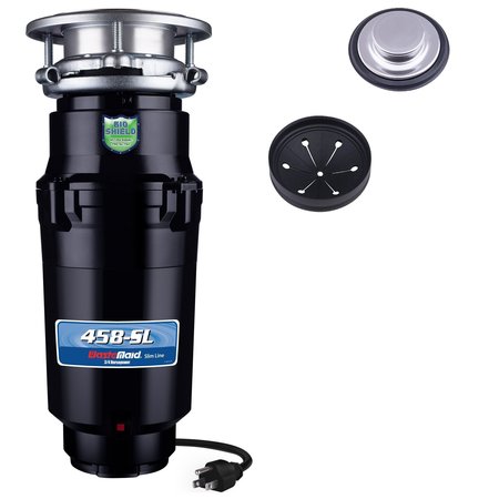 WASTEMAID 3/4 HP Compact Slim Garbage Disposal Anti-Jam and Corrosion Proof with Odor Protection 10-US-WM-458-SL-3B
